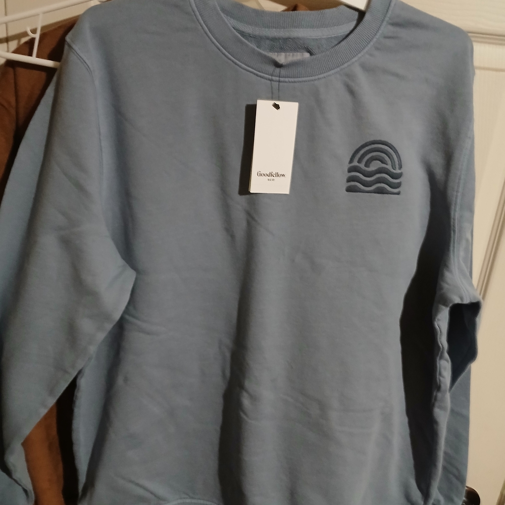 Goodfellow & Co Men's Light Blue Crewneck  Long Sleeve Shirt